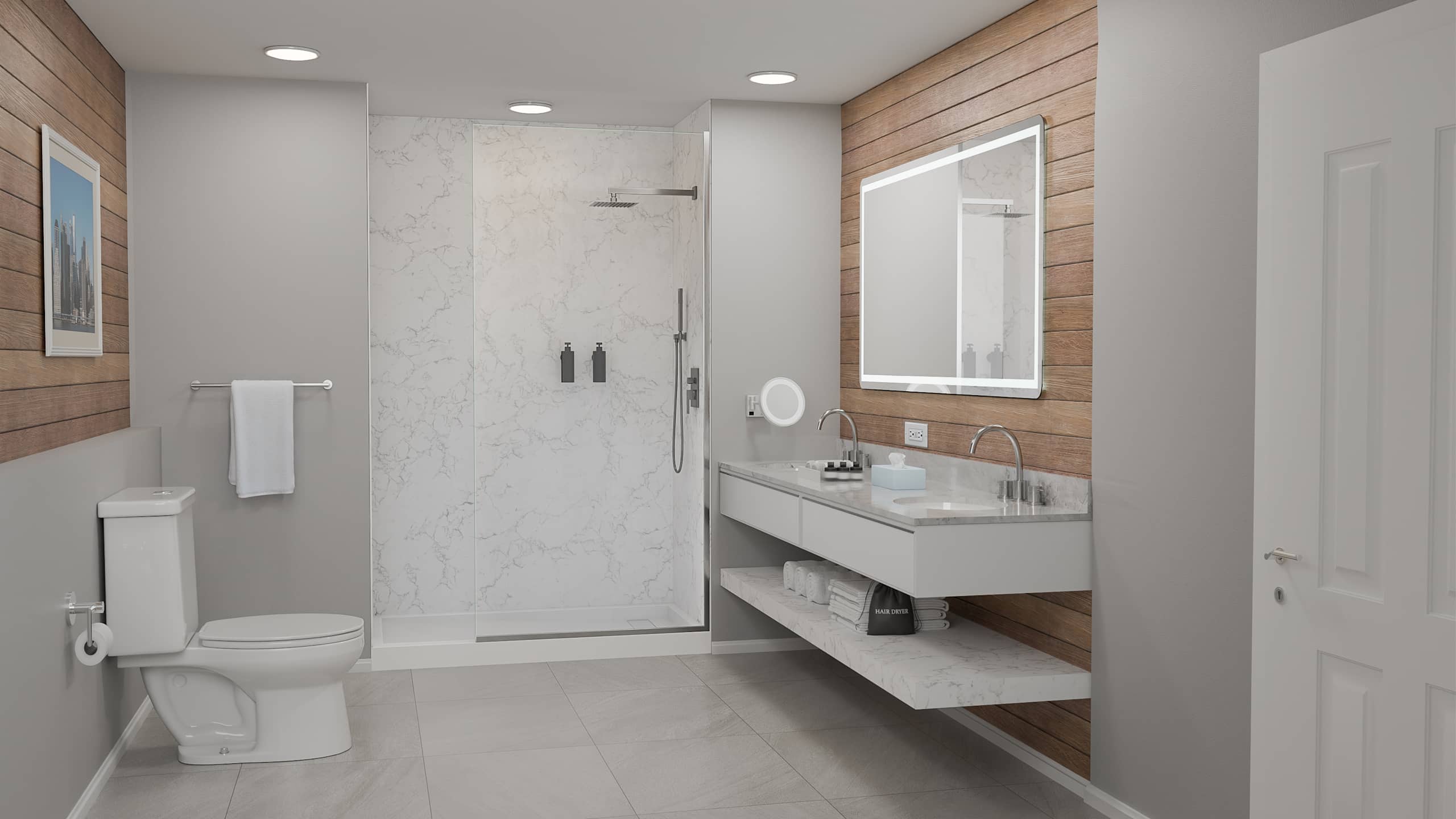 Calligraphy Wall Set - Smooth Marble Accent
